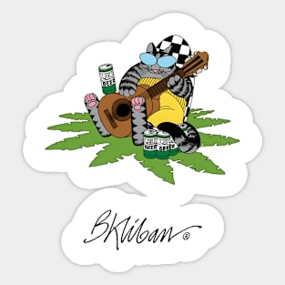 B kliban cat guitar Sticker